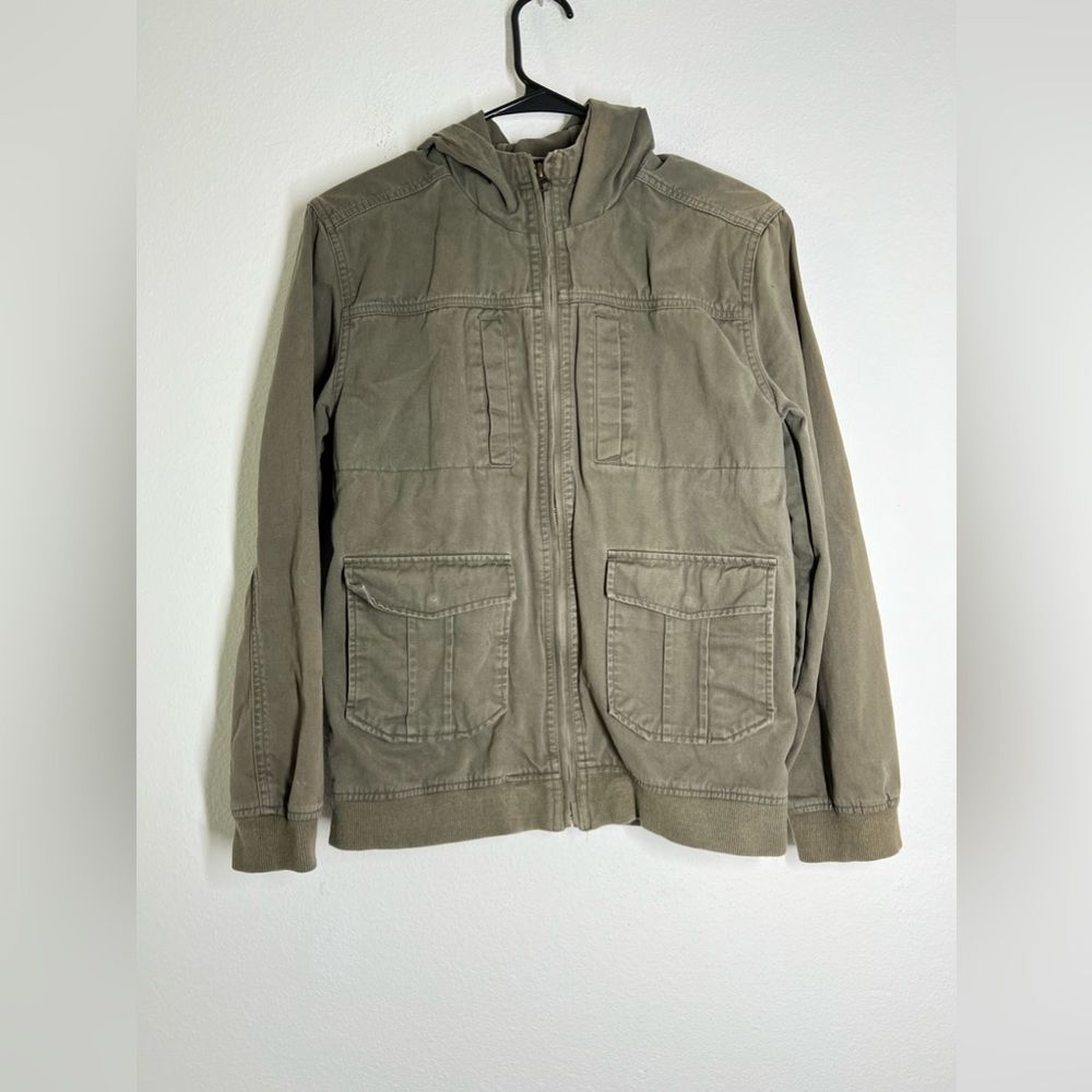 Kids Olive Green Hooded Jacket